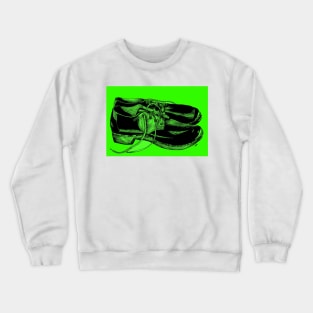 Clogs in Green Crewneck Sweatshirt